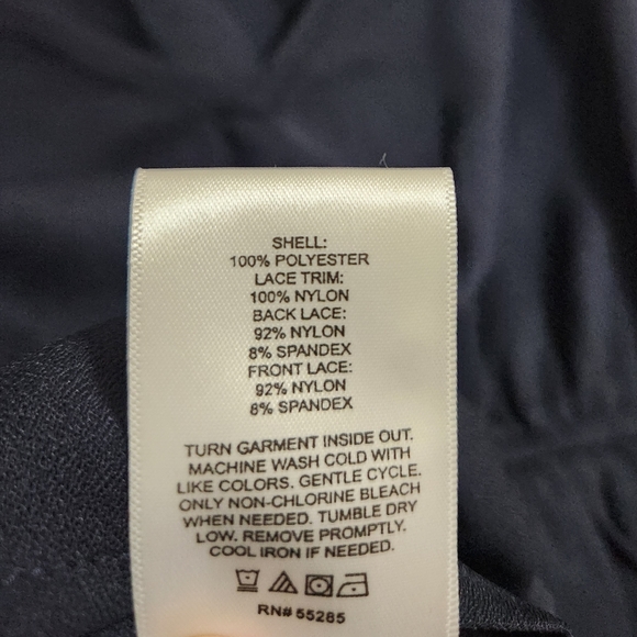 Express Navy Blue Lace Open Back Top Blouse - Picture 10 of 10